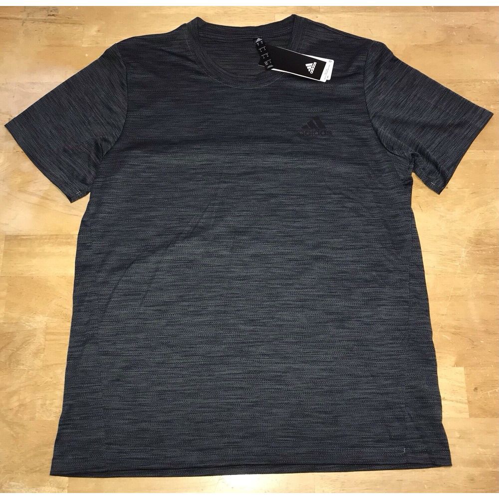 NWT Adidas Axis Tech Men's Gray Black SS Athletic Training T-Shirt Sz Medium